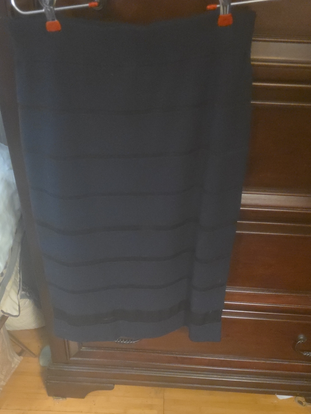 Milly Black Band-Detail Midi Pencil Skirt
